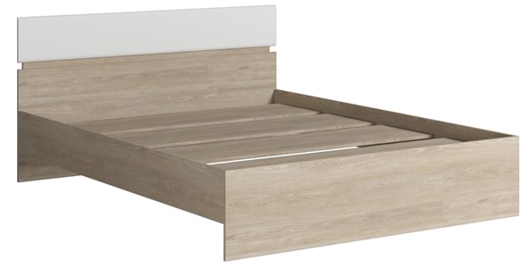 Кровать двуспальная Светлана 1600, белый/дуб сонома в Муравленко - изображение