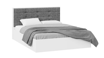 Кровать с подъемным механизмом Тесса (Белый Жемчуг/Рогожка серая) в Новом Уренгое