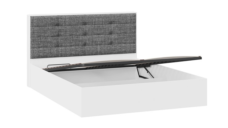 Кровать с подъемным механизмом Тесса (Белый Жемчуг/Рогожка серая) в Салехарде - изображение 2