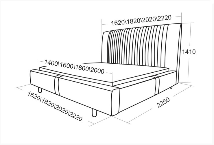 Кровать спальная Тиффани 2220 в Салехарде - изображение 6