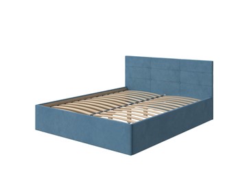 Кровать двуспальная Vector Plus 180х200, Велюр (Monopoly Прованский синий (792)) в Новом Уренгое