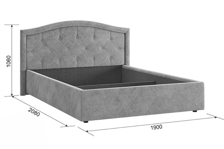 Спальная кровать Верона 1,6 крем (экокожа) в Салехарде - изображение 3