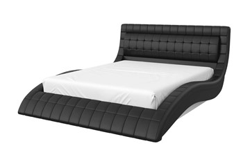 Кровать Виргиния 160х200 (кожзам черный) с основанием в Надыме