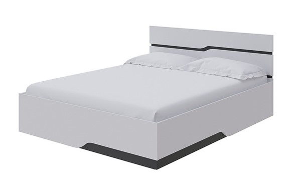 Спальная кровать Wave Line 160х200, Белый-Черный в Салехарде - изображение