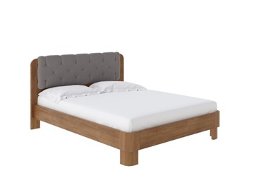Кровать двуспальная Wood Home 1 180х200, Антик сосна/Искусственная шерсть Лама Светло-серый в Салехарде
