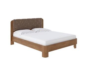Двуспальная кровать Wood Home 1 200х200, Антик сосна/Флок Бентлей Какао в Салехарде
