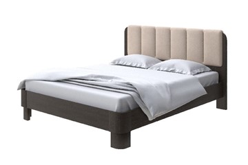 Кровать в спальню Wood Home 2 200х200, Микрофибра (Венге (сосна) с брашированием/Diva Латте) в Салехарде