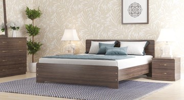 Спальная кровать СВ-Стиль Золушка, 140х200 с основанием, венге в Лабытнанги