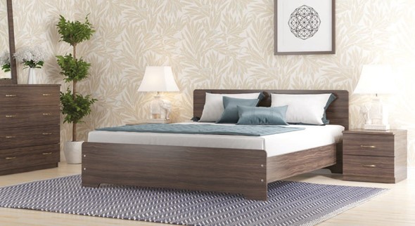 Спальная кровать Золушка, 140х200 с основанием, венге в Салехарде - изображение