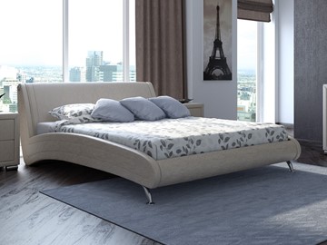 Спальная кровать Corso-2 160х200, Экокожа (Жемчуг) в Новом Уренгое