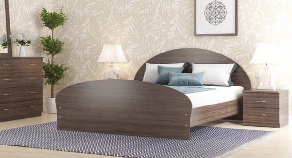 Кровать полуторная Валенсия, 140х200 с основанием, венге в Надыме - изображение