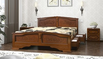 Кровать с выкатными ящиками Елена (Орех) 180х200 в Салехарде