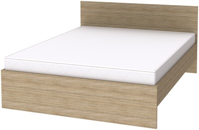 Кровать 2-спальная K16 с основанием, цвет Дуб Сонома в Салехарде - изображение