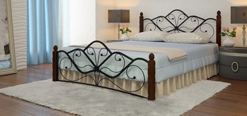Двуспальная кровать Венера 1, 1600, черный/шоколад в Муравленко