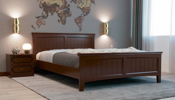 Кровать полутороспальная Грация-4 (Орех) 140х200 в Губкинском - изображение