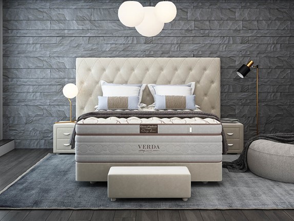 Кровать спальная Luxe/Podium M 160х200, Флок (Велсофт Бежевый) в Салехарде - изображение