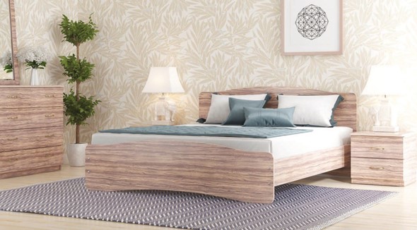 Кровать Лира, 160х200 с основанием, сонома в Новом Уренгое - изображение