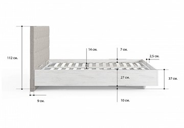 Кровать с подъемным механизмом Luiza (ясмунд) 140х190 в Салехарде - предосмотр 3
