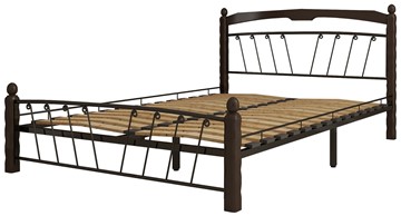 Спальная кровать Муза 1, 1400, черный/шоколад в Салехарде - предосмотр 1