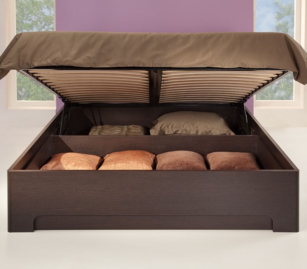 Кровать с подъемным ортопедическим основанием Парма-1 1400,  венге / экокожа caiman темный в Салехарде - изображение 2