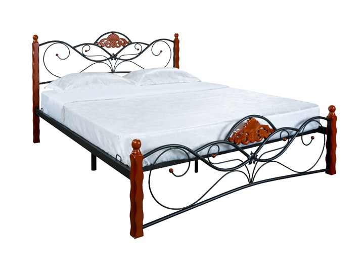Спальная кровать Garda 2R 160х200, орех/металл в Салехарде - изображение 2
