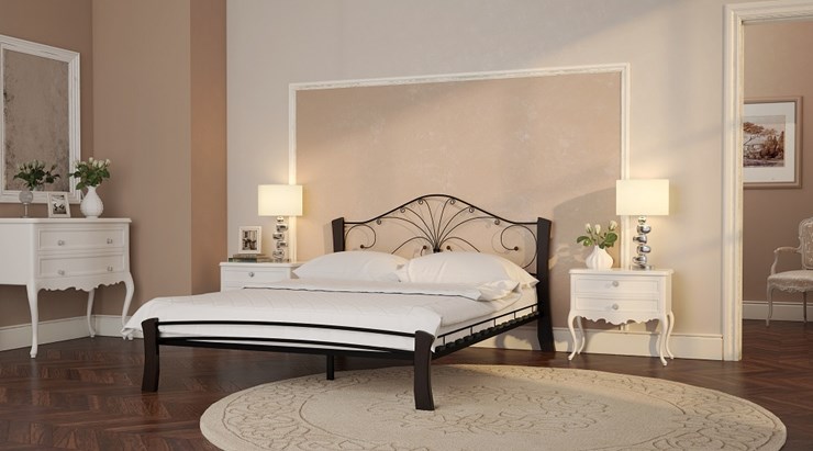 Кровать 1.5-спальная Фортуна 4 Лайт, 1200, черный/шоколад в Салехарде - изображение 2