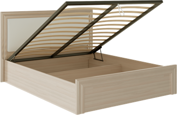 Кровать с подъемным механизмом Глэдис М32 (Шимо светлый/Белый текстурный) в Надыме - предосмотр 1