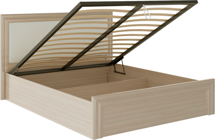 Кровать с подъемным механизмом Глэдис М32 (Шимо светлый/Белый текстурный) в Надыме - изображение 1