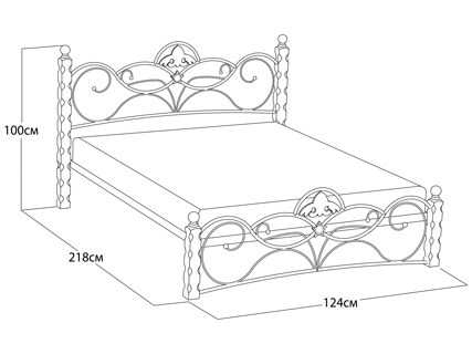 Спальная кровать Garda 2R 160х200, орех/металл в Салехарде - изображение 1