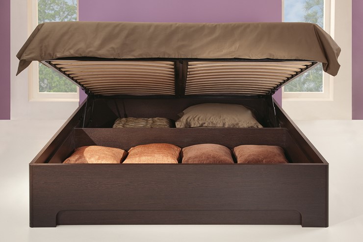 Кровать с подъемным ортопедическим основанием Парма-3 1600,  венге / экокожа caiman темный в Салехарде - изображение 3