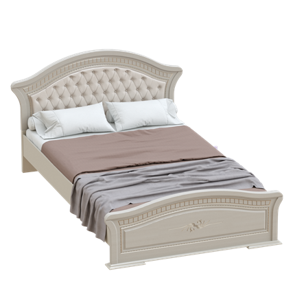 Кровать с основанием Николь, Ясень жемчужный/Ваниль в Салехарде - изображение