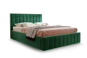 Кровать с основанием Вена 1600, Велюр Мора зеленый в Лабытнанги