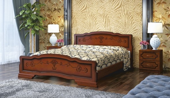Кровать 2-спальная Карина-6 (Орех) 160х200 в Лабытнанги - изображение