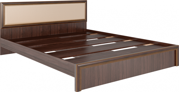 Кровать 2-спальная Беатрис М09 с мягким изголовьем (Орех Гепланкт) в Лабытнанги - изображение