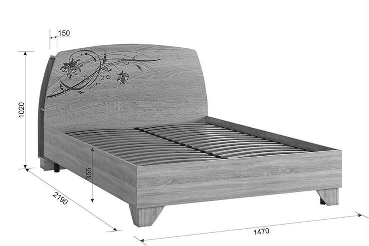 Кровать 1.5-спальная Виктория-1 1.4, Дуб сонома в Салехарде - изображение 4