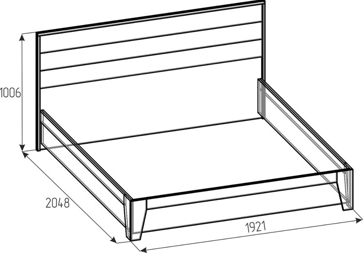 Кровать двуспальная Айрис 306 1800 с гибкими ламелями металл, Белый-Дуб золотистый в Салехарде - изображение 5