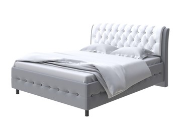 Кровать двуспальная Como (Veda) 4 180х200, Экокожа (Серый с белым) в Ноябрьске