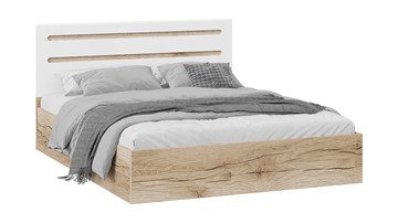 2-спальная кровать с подъемным механизмом Фьюжн ТД-260.01.04 (Дуб Делано, Белый глянец) в Муравленко