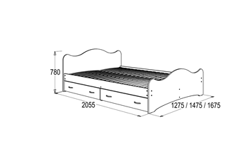Кровать односпальная 6 с ящиками, 90х200 Млечный дуб с основанием в Губкинском - предосмотр 1