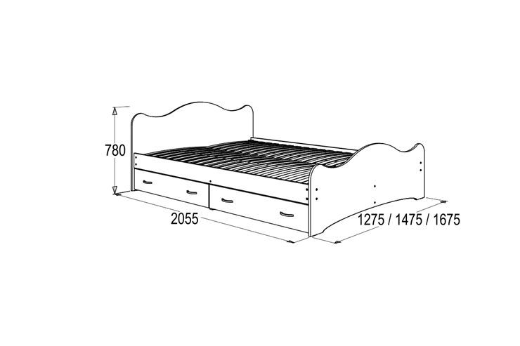 Кровать односпальная 6 с ящиками, 90х200 Млечный дуб с основанием в Ноябрьске - изображение 1