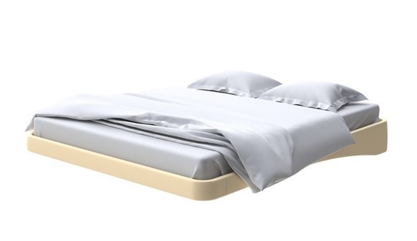 Парящая кровать 160х200, Экокожа (Айвори) в Салехарде - изображение
