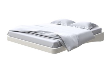 Парящая кровать 2-спальная 160х200, Искусственная шерсть (Лама Бежевый) в Салехарде
