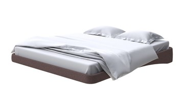 Парящая кровать 160х200, Искусственная шерсть (Лама Шоколад) в Салехарде