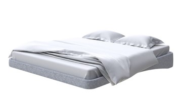 Парящая кровать 160х200, Рогожка (Levis 83 Светло-Серый) в Новом Уренгое