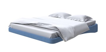 Парящая кровать 160х200, Рогожка (Тетра Голубой) в Салехарде