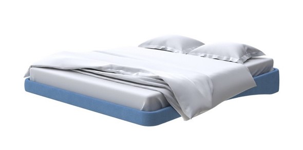 Парящая кровать 160х200, Рогожка (Тетра Голубой) в Салехарде - изображение