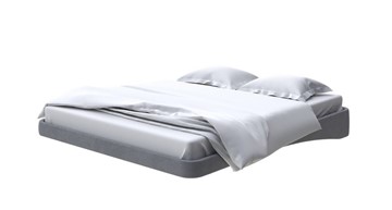 Кровать двуспальная парящая 160х200, Велюр (Ultra Мокрый асфальт) в Салехарде