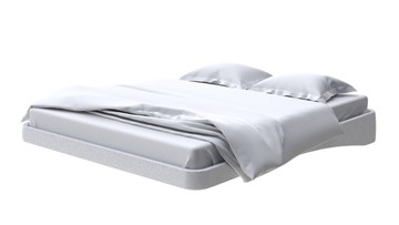 Парящая кровать 2-спальная 160х200, Велюр (Scandi Cotton 7 Серый Камень) в Новом Уренгое