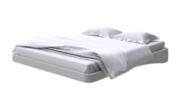 Парящая кровать 2-спальная 180х200, Искусственная шерсть (Лама Светло-серый) в Салехарде
