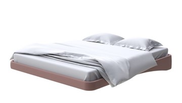 Парящая кровать 2-спальная 200х200, Экокожа (Молочный шоколад) в Салехарде